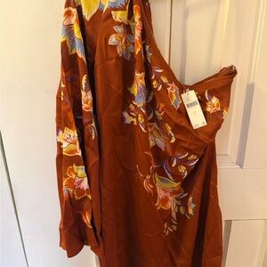 FARM Rio One Shoulder Dress in Orange Floral